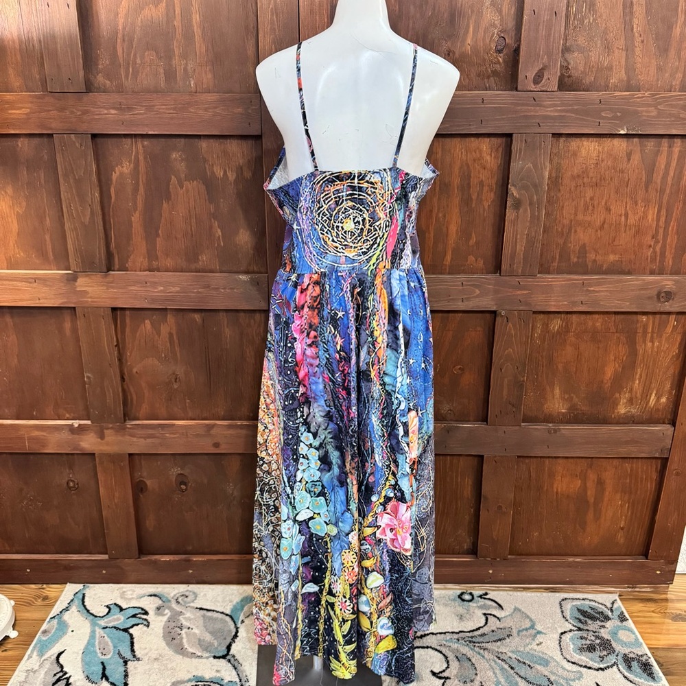 SHEIN Blue Multicolor Floral Maxi Dress with Spaghetti Straps - Picture 2 of 7